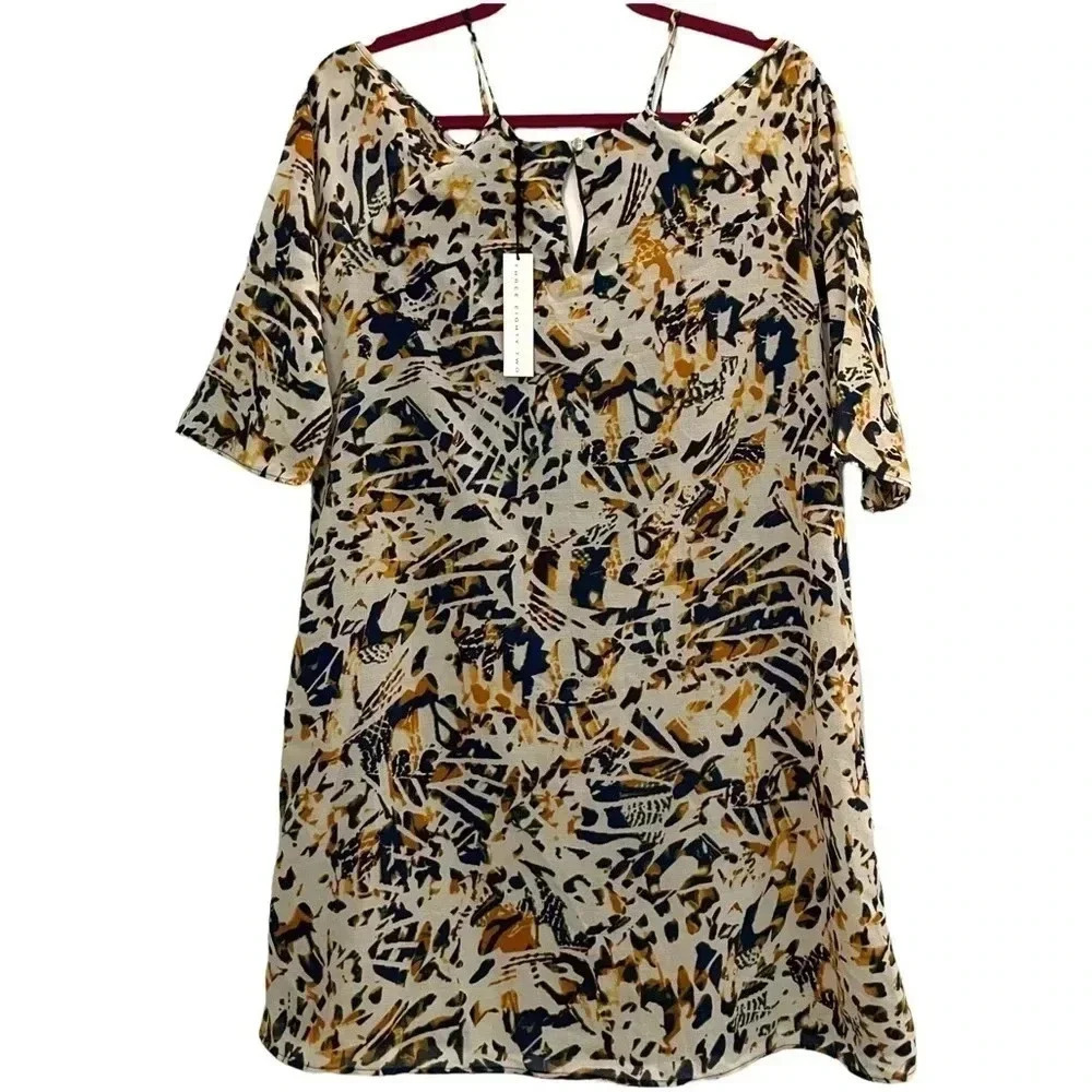 NWT Three Eighty Two Dress Abstract Cold Shoulders